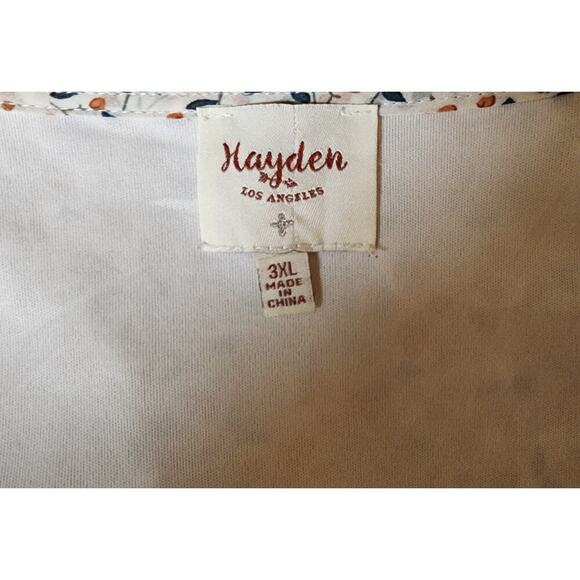 Hayden Los Angeles Midi Floral High Low Sheer Short-Sleeve Dress Plus Size 3X - Picture 8 of 8